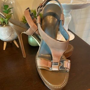 Calvin Klein tan platform heels